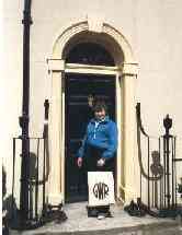 Standing in front of Granada's 221B Baker Street. Railway enthusiasts will note the Great Western Railway carry-all.