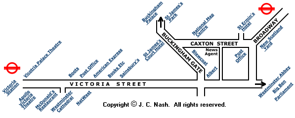 Clickable tourist map of Victoria Street, London SW1